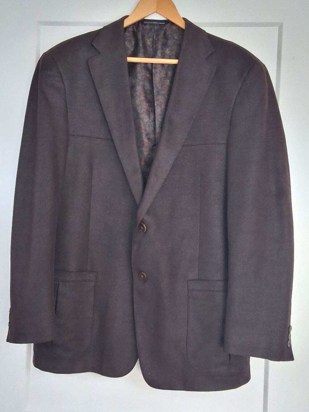 Coppley Craig Sport Coat Blazer Mens 42R Burgundy Suede Look Made In Canada